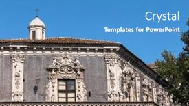  Presentation with baroque - Theme with catania-the-baroque-palace-biscari background and a teal colored foreground