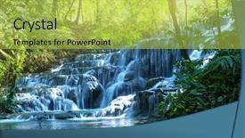  Presentation with tiger in a jungle - PPT theme with cataract - waterfall in jungle mexico background and a yellow colored foreground