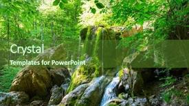 Presentation with cataract - Amazing theme having cataract - waterfall in the beautiful green backdrop and a forest green colored foreground