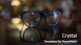  Presentation with glasses blurry eye chart - Amazing slide deck having cataract eye - glasses with blurred background backdrop and a  colored foreground