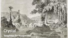  Presentation with cataract - Theme with cataract in british guyana old background and a gray colored foreground