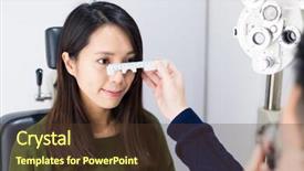  Presentation with vision - Cool new theme with vision with tonometer at eye backdrop and a tawny brown colored foreground