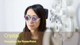  Presentation with eye sight - Presentation theme enhanced with woman doing the eye sight background and a tawny brown colored foreground