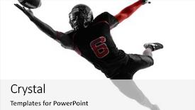  Presentation with american football - Slides having one american football player catching background and a white colored foreground