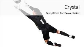  Presentation with football - PPT layouts enhanced with soccer or football goalkeeper is background and a white colored foreground