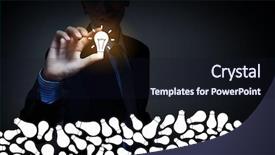  Presentation with idea - PPT theme with catch bright idea background and a wine colored foreground