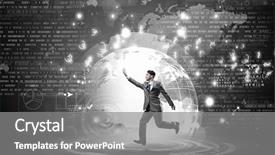  Presentation with dollar signs - PPT theme with catch dollar signs falling background and a gray colored foreground