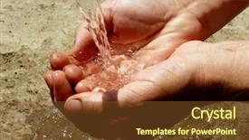  Presentation with stream - Cool new presentation with catch falling - hands catching the stream backdrop and a tawny brown colored foreground