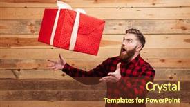  Presentation with motion - Theme featuring catch gift box in motion background and a tawny brown colored foreground