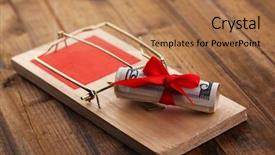  Presentation with dollar - Colorful presentation design enhanced with catch money - mousetrap with dollar on wooden backdrop and a coral colored foreground