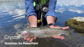  Presentation with trout - Presentation featuring catch-of-a-beautiful-rainbow background and a dark gray colored foreground