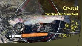  Presentation with trout - Presentation theme consisting of catch-of-a-beautiful-rainbow background and a tawny brown colored foreground