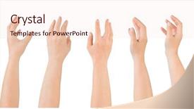  Presentation with racism white hands in modern - Presentation consisting of catch up - hands isolated on white background background and a lemonade colored foreground