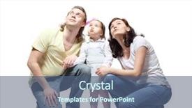  Presentation with hands down - Audience pleasing presentation theme consisting of catch up - mother father and little daughter backdrop and a ocean colored foreground