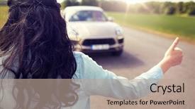  Presentation with road trip signs - Cool new slide set with catch up - road trip travel gesture backdrop and a coral colored foreground