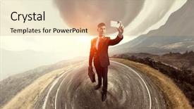  Presentation with best - Slide deck enhanced with catch your best selfie mixed background and a  colored foreground