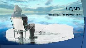  Presentation with fisherman - Amazing slides having catching a fish on ice backdrop and a arctic colored foreground