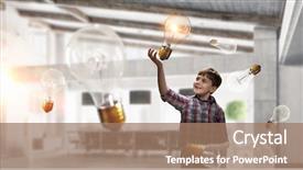  Presentation with light bulb or lightbulb - Audience pleasing theme consisting of catching baby - boy catch light bulb mixed backdrop and a coral colored foreground