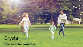  Presentation with family - Presentation theme having catching baby - family parenthood leisure and people background and a yellow colored foreground