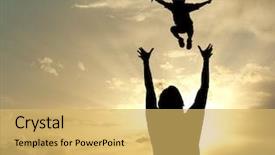  Presentation with crime scene unit - Slide set featuring catching baby - happy daddy and son emotional background and a yellow colored foreground