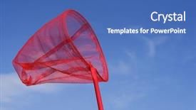  Presentation with fish net - Colorful slide set enhanced with catching butterflies or sea fish backdrop and a teal colored foreground