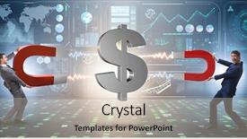  Presentation with magnet - Theme enhanced with catching dollars on horseshoe magnet background and a soft green colored foreground