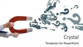  Presentation with magnet - Colorful PPT theme enhanced with catching questions on horseshoe magnet backdrop and a white colored foreground