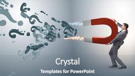  Presentation with magnet - Colorful slide deck enhanced with catching questions on horseshoe magnet backdrop and a gray colored foreground