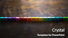  Presentation with diversity - Audience pleasing PPT theme consisting of categories - colored wooden blocks arranged backdrop and a dark gray colored foreground
