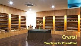  Presentation with wine store - Amazing PPT layouts having store displays - modern wine shop backdrop and a tawny brown colored foreground