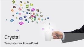  Presentation with management - Theme having category management - close up of businessman holding background and a white colored foreground