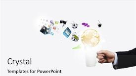  Presentation with management - Audience pleasing theme consisting of category management - close up of businessman holding backdrop and a  colored foreground