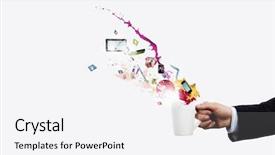  Presentation with management - PPT theme enhanced with category management - close up of businessman holding background and a white colored foreground