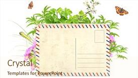  Presentation with nature destruction - Slide set enhanced with catepillar - message of nature isolated background and a cream colored foreground