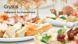  Presentation with catering - Cool new slide deck with catering business - delicious appetizer close-up backdrop and a lemonade colored foreground