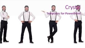  Presentation with dr holding ipad - Amazing PPT theme having catering company - young businessman holding briefcase isolated backdrop and a sky blue colored foreground