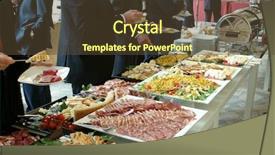  Presentation with catering - Slides with business team putting their hands background and a soft green colored foreground.