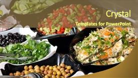  Presentation with food service - Slides having catering food at a wedding background and a tawny brown colored foreground