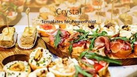  Presentation with catering - Beautiful slides featuring catering food backdrop and a yellow colored foreground