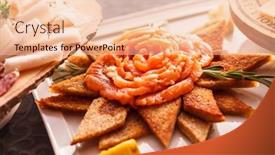  Presentation with catering - Slides consisting of catering food background and a lemonade colored foreground