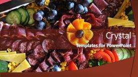  Presentation with catering - Presentation with catering fresh and teasty food at a party on big table background and a tawny brown colored foreground