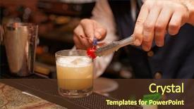  Presentation with whisky - Presentation theme featuring catering industry - bartender is decorating whisky sour background and a tawny brown colored foreground