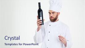  Presentation with wine industry - PPT layouts featuring catering industry - portrait of a handsome male background and a sky blue colored foreground