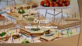  Presentation with catering - Cool new presentation theme with catering service at business conference backdrop and a coral colored foreground