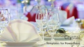  Presentation with snack food - Amazing slide set having catering service snack at food court table during event backdrop and a soft green colored foreground