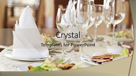  Presentation with service anniversary - Colorful presentation theme enhanced with catering services background with snacks backdrop and a mint green colored foreground