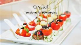  Presentation with catering - Cool new PPT theme with catering services close-up macro backdrop and a lemonade colored foreground