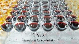  Presentation with catering - Audience pleasing PPT theme consisting of catering services glasses with wine backdrop and a lemonade colored foreground