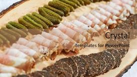  Presentation with functional food catering services - Beautiful slide deck featuring catering-services-plate-with-bacon backdrop and a coral colored foreground