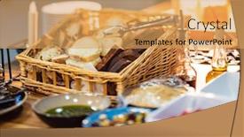  Presentation with catering - Presentation design with catering-table-in-the-restaurant background and a yellow colored foreground